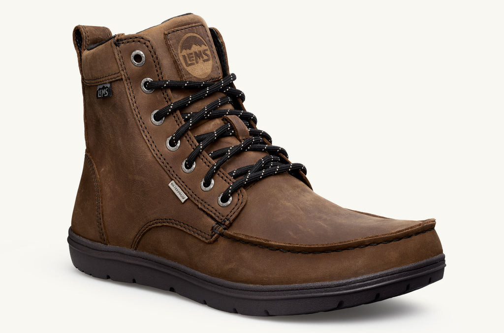 Men's Lems Boots Waterproof Boulder Brown | CHE7836HA