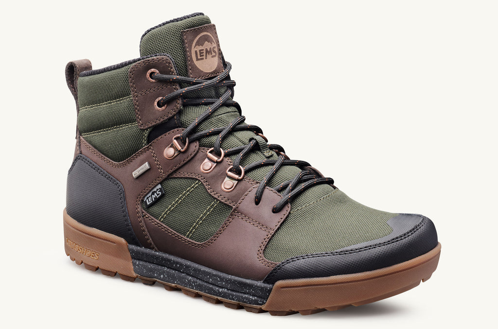 Men's Lems Boots Waterproof Outlander Olive Brown | SSA9696AZ