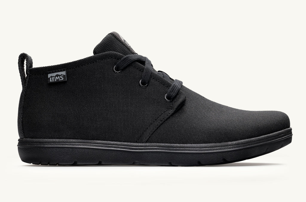 Men's Lems Canvas Boots Chukka Black | LEV6960RS