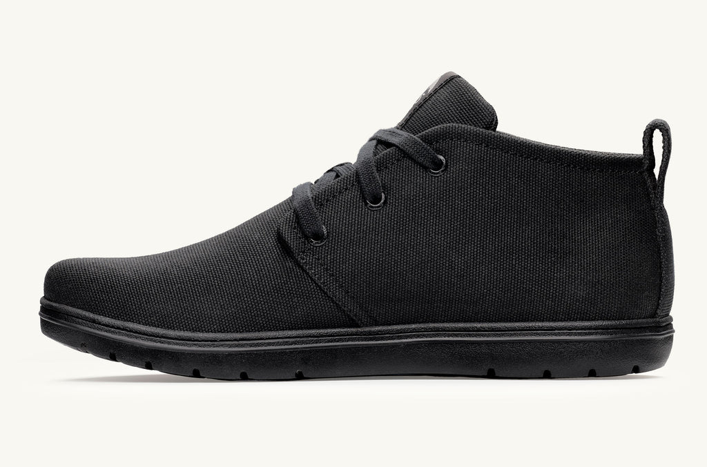 Men's Lems Canvas Boots Chukka Black | LEV6960RS