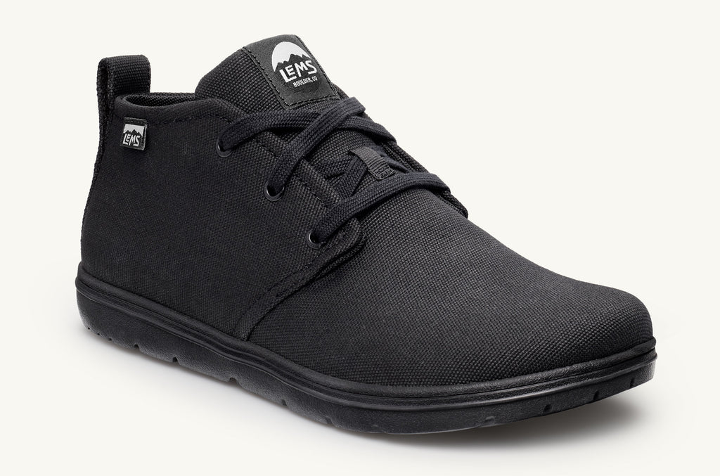 Men's Lems Canvas Boots Chukka Black | LEV6960RS