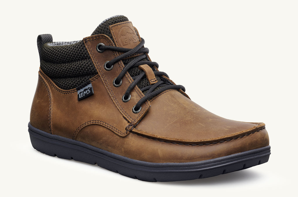 Men's Lems Leather Boots Boulder Brown | CBD8851KT