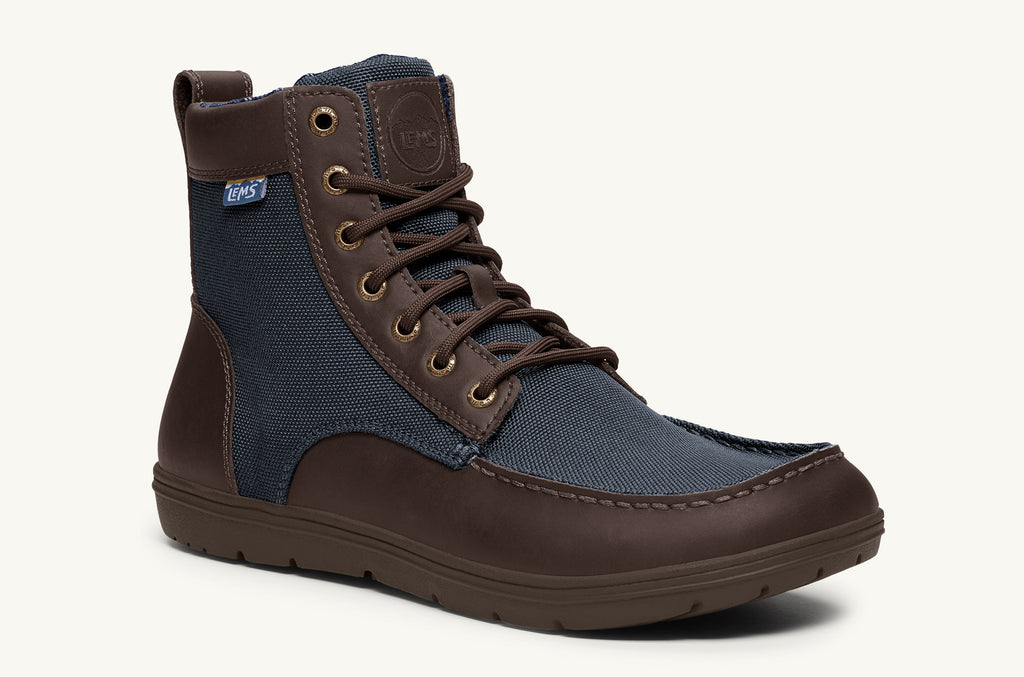 Men's Lems Nylon Boots Boulder Navy Brown | TAF9867LL