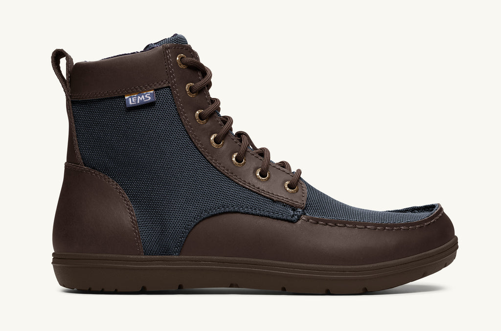 Men's Lems Nylon Boots Boulder Navy Brown | TAF9867LL