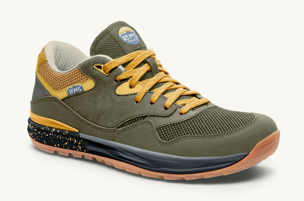 Men's Lems Sneakers Trailhead Olive Yellow | PZD9489LP