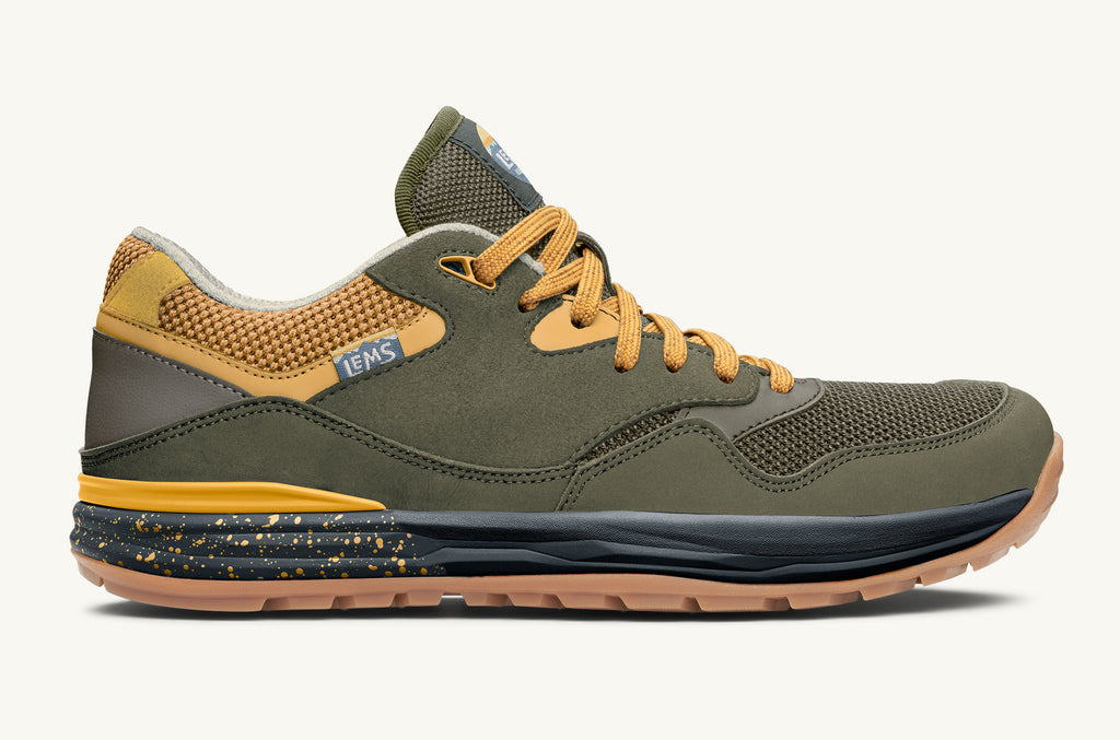 Men's Lems Sneakers Trailhead Olive Yellow | PZD9489LP