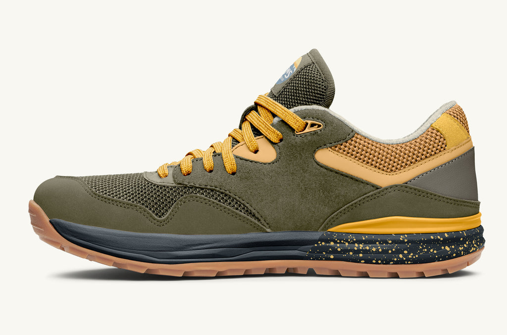 Men's Lems Sneakers Trailhead Olive Yellow | PZD9489LP