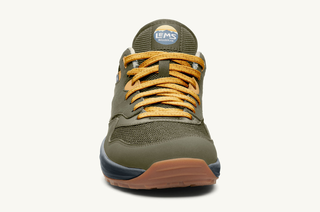 Men's Lems Sneakers Trailhead Olive Yellow | PZD9489LP