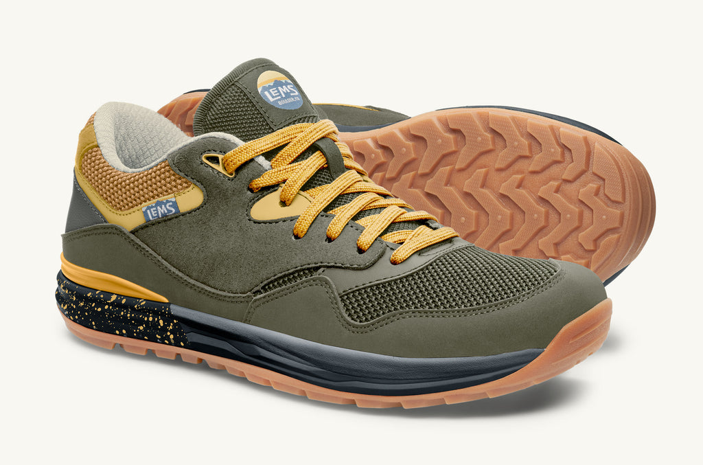 Men\'s Lems Sneakers Trailhead Olive Yellow | PZD9489LP