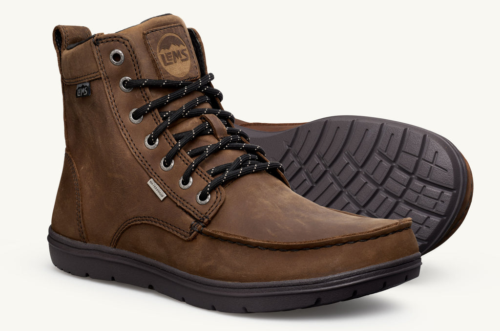 Women's Lems Boots Waterproof Boulder Dark Brown | DJM7691ID